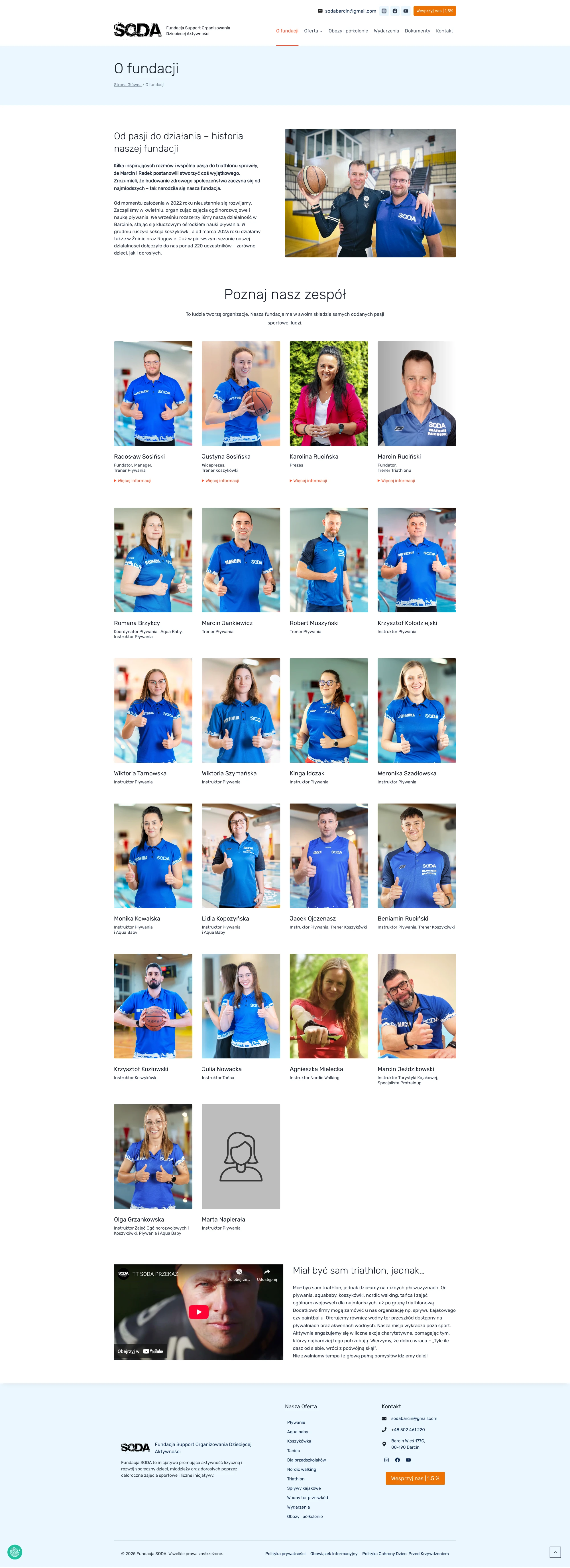 Fundacja SODA – 9 Sports, 25+ Instructors, One Clear Website for Parents — website00002